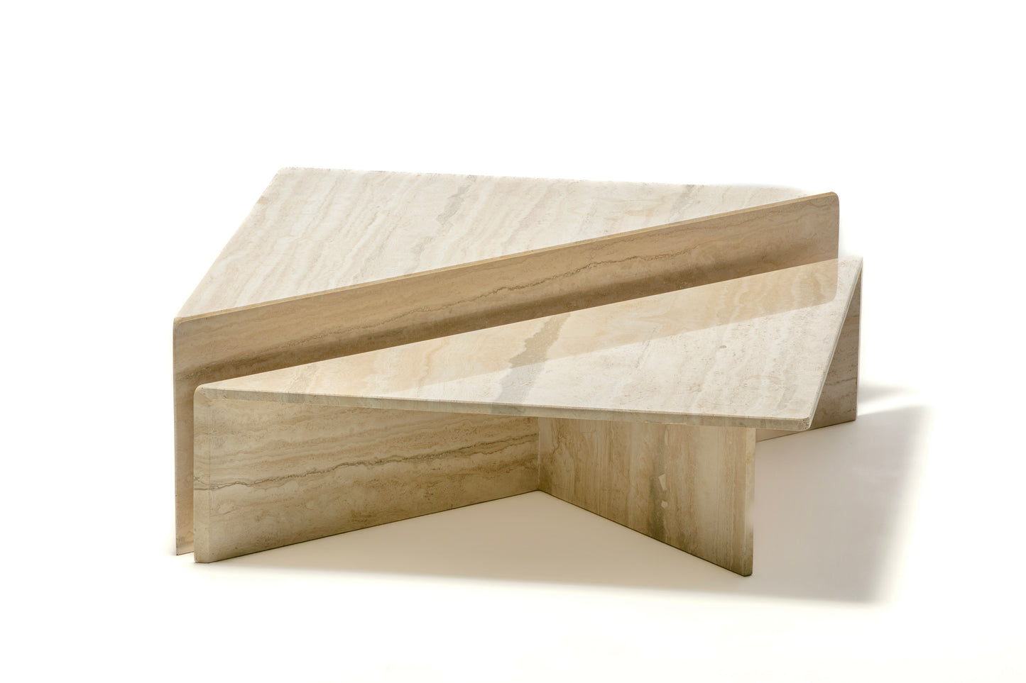 Large Italian Two Part Travertine Modular Coffee Table by Up & Up, circa 1970s