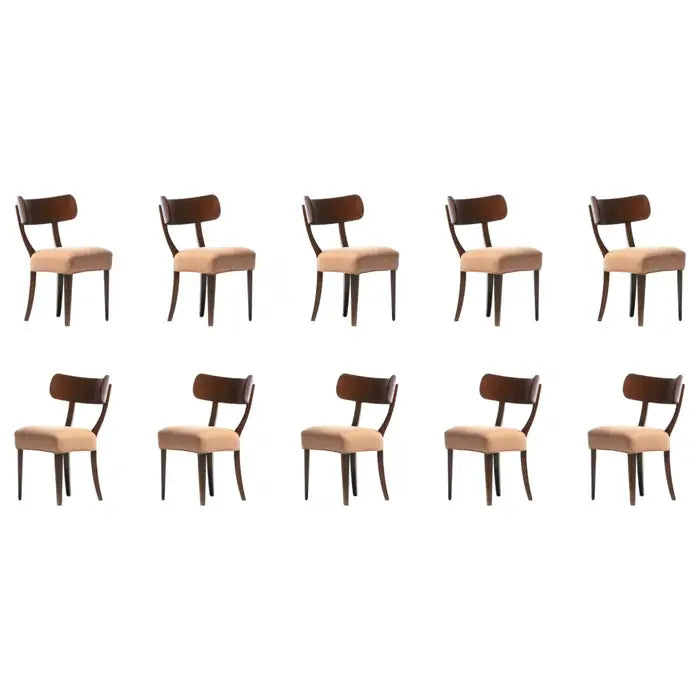 Set of Ten Klismos Dining Chairs by Carl Malmsten for Widdicomb, circa 1940