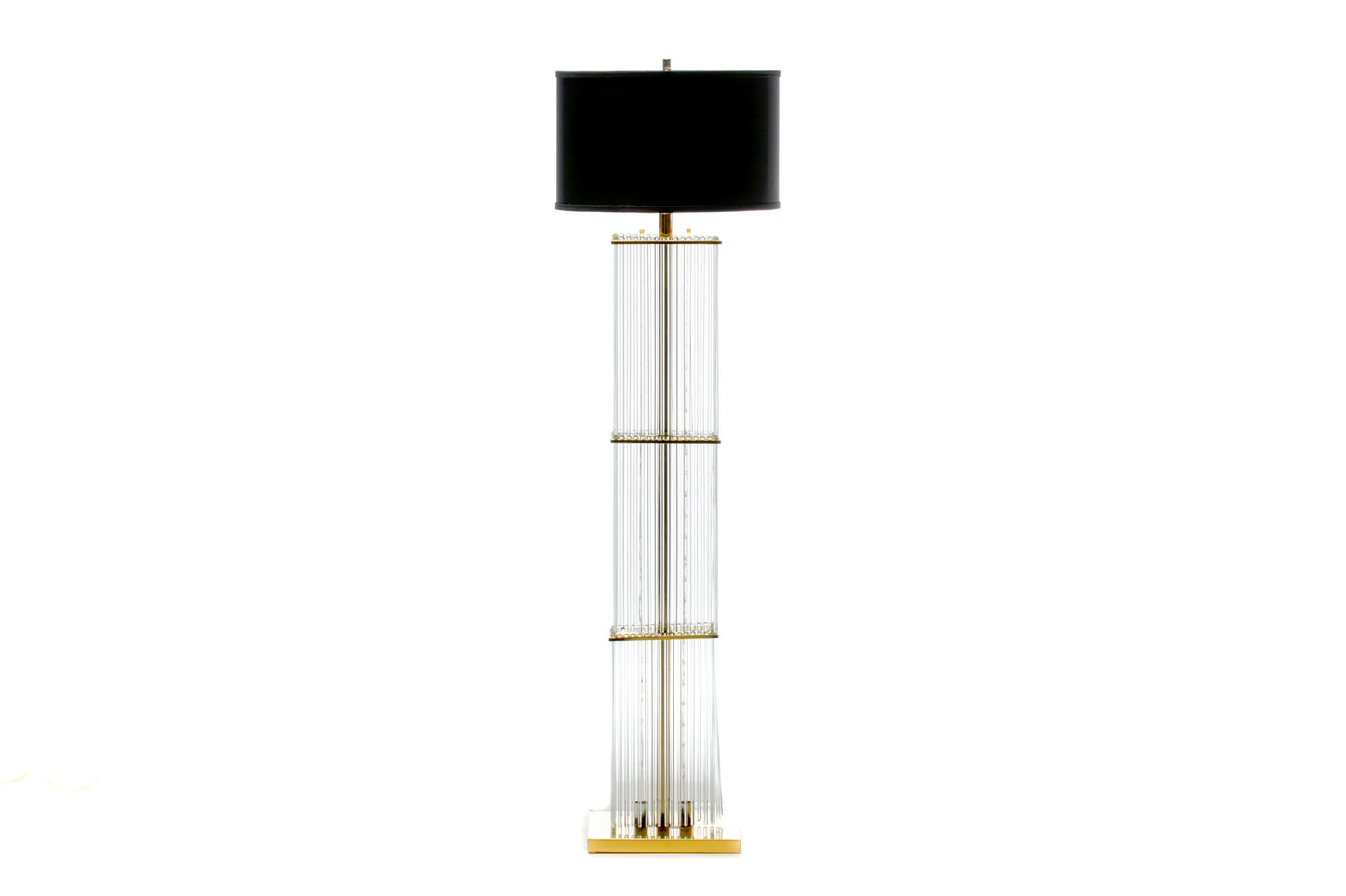 1960s Glowing Waterfall Glass Rod Floor Lamp by Gaetano Sciolari for Lightolier