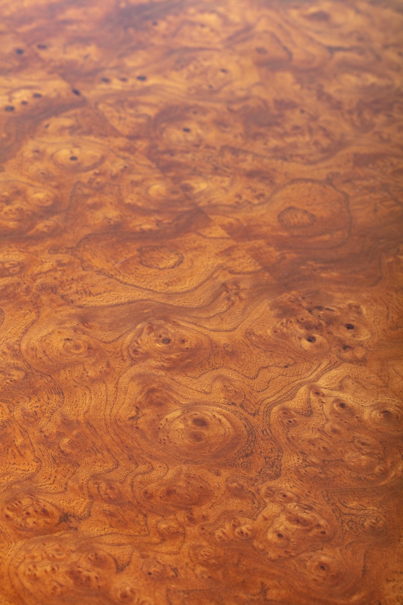 Pace Burl Wood and Chrome Credenza by Leon Rosen, circa 1974