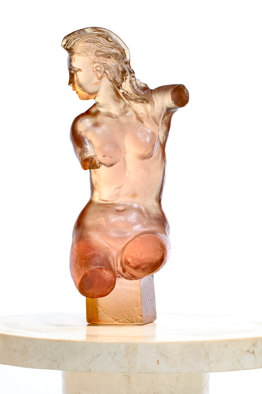 Dorothy Thorpe Rose Pink Resin Sculpture of Female Bust c. 1965