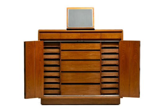 Paul McCobb Walnut Mid Century Modern Wardrobe Chest for Widdicomb c. 1963