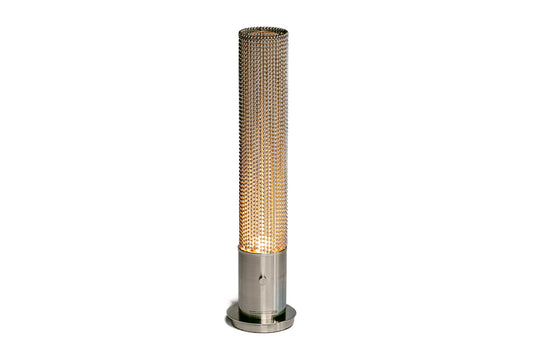 Pierre Cardin Cylindrical Stainless Steel Beaded Table Lamp c. 1970s