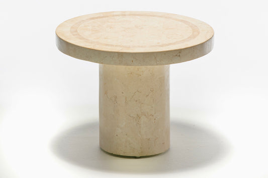 Post Modern Tessellated Travertine Side Table c. 1980