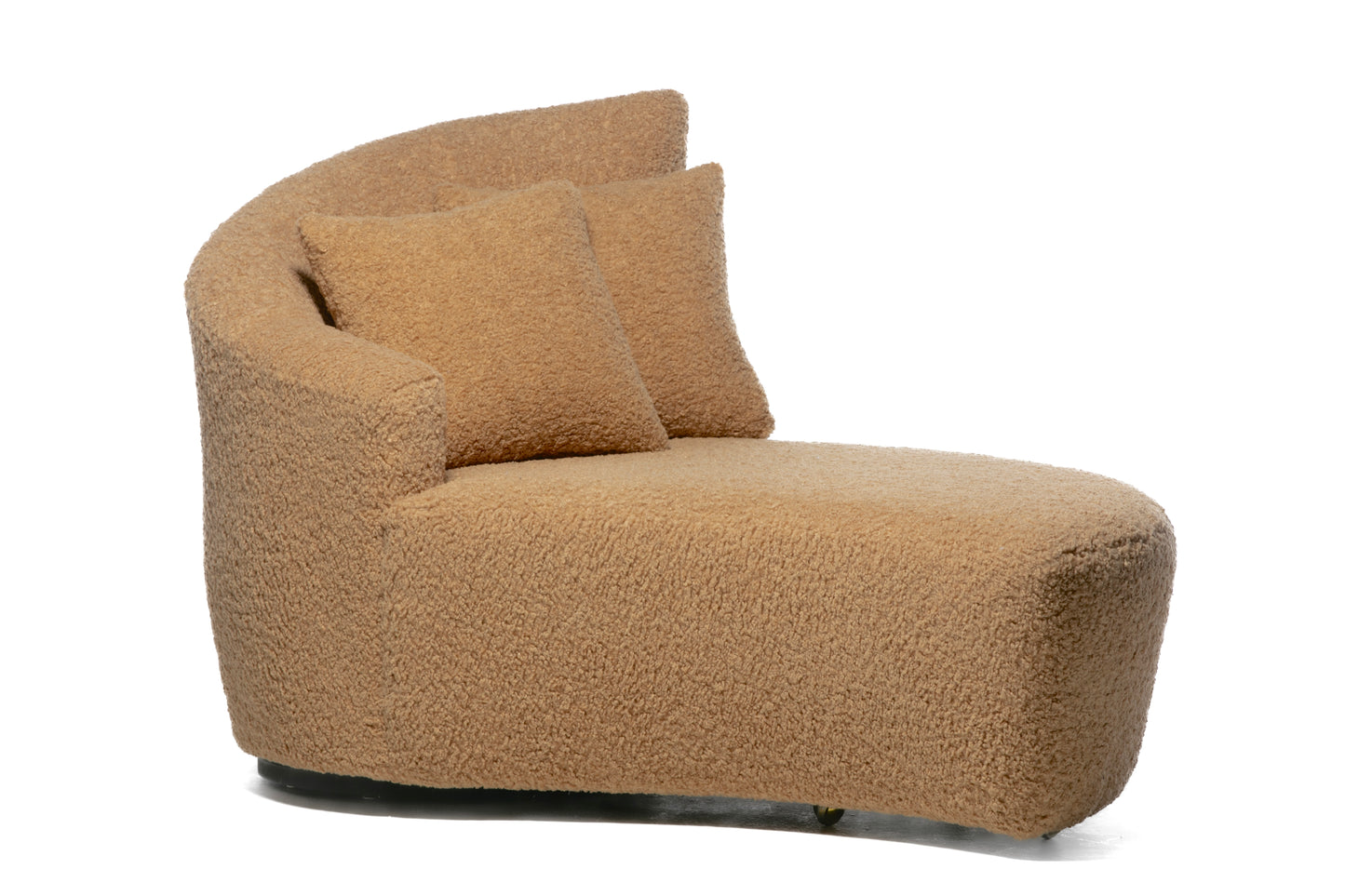 Vladimir Kagan Bilbao Swiveling Chaise Lounge in Luxurious Latte Bouclé