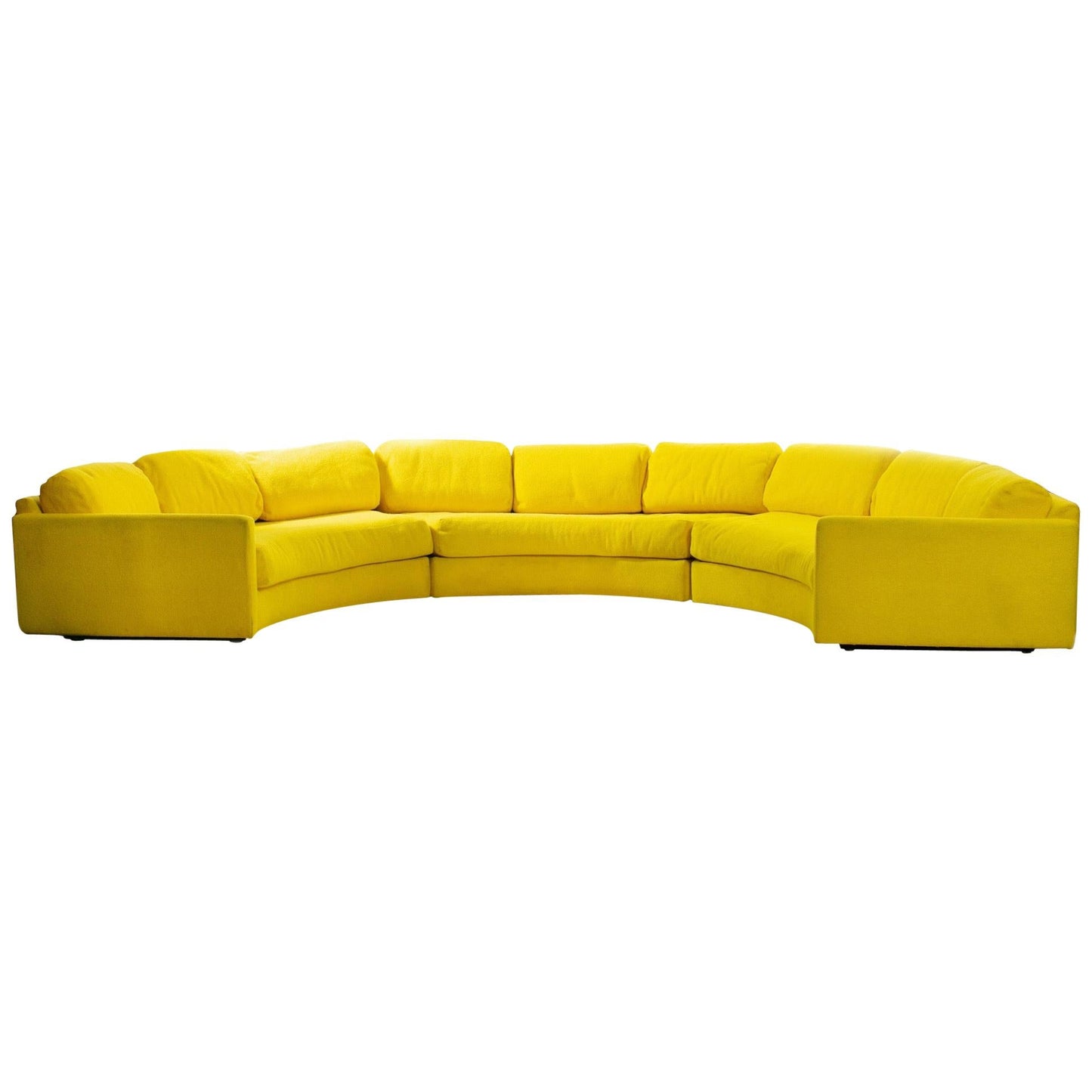 Adrian Pearsall Pit Style Yellow Semi-Circular Sofa 3 Piece Sectional