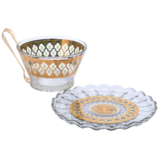 22-Karat Gold Moroccan Themed Vintage Hors D'Oeuvres Plate, circa 1965