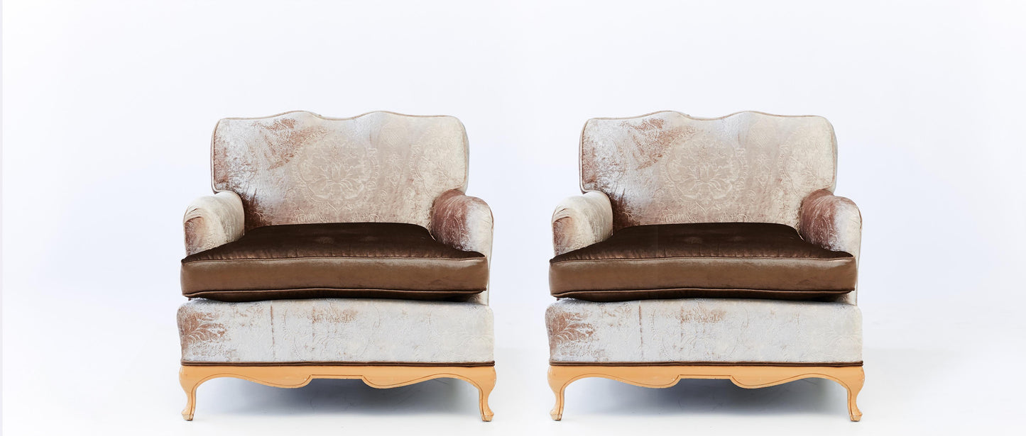 Pair of Syrie Maugham Style Club Chairs, circa 1940