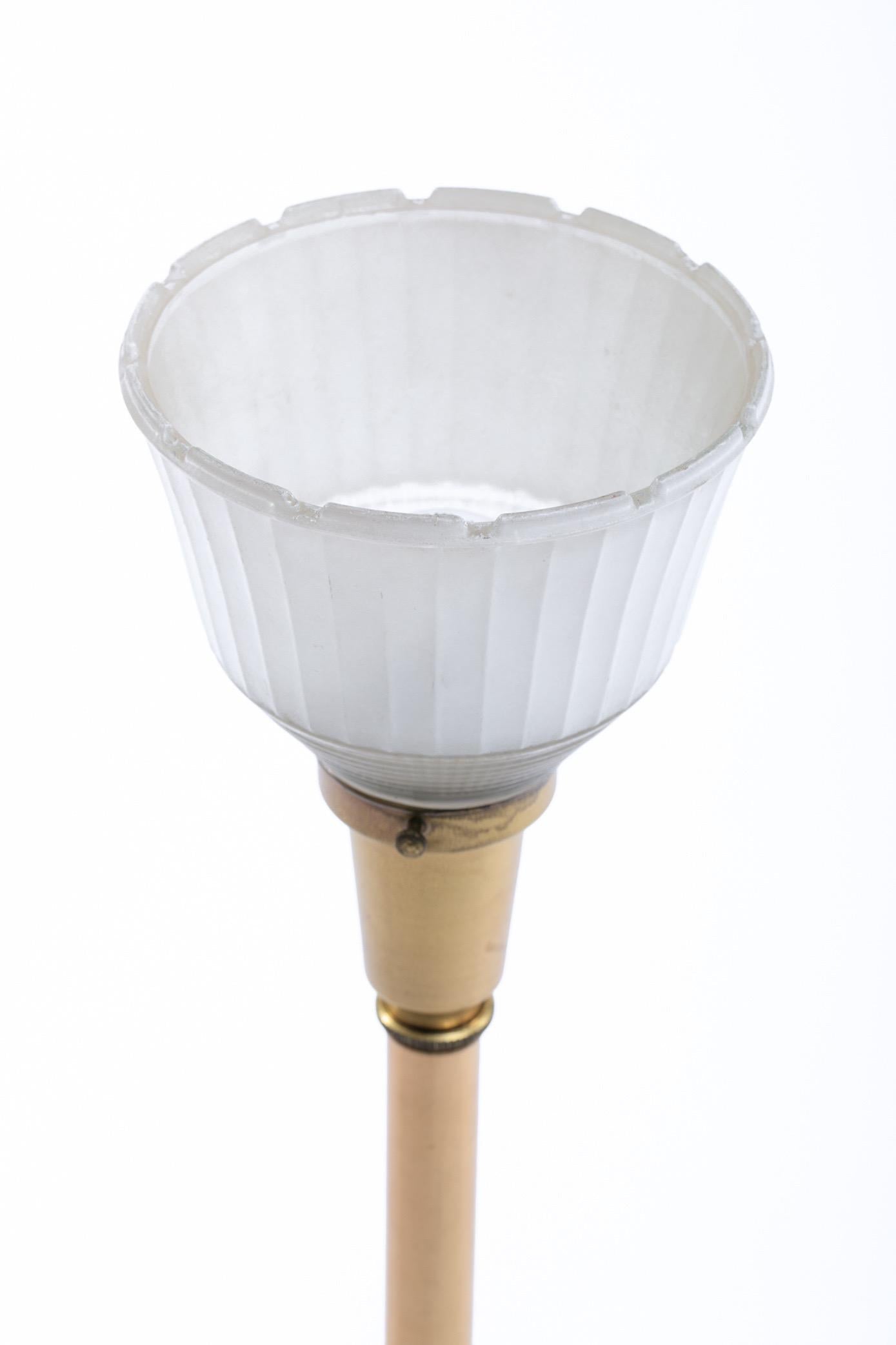 Feldman White Capiz Shell and Brass Table Lamp, circa 1960