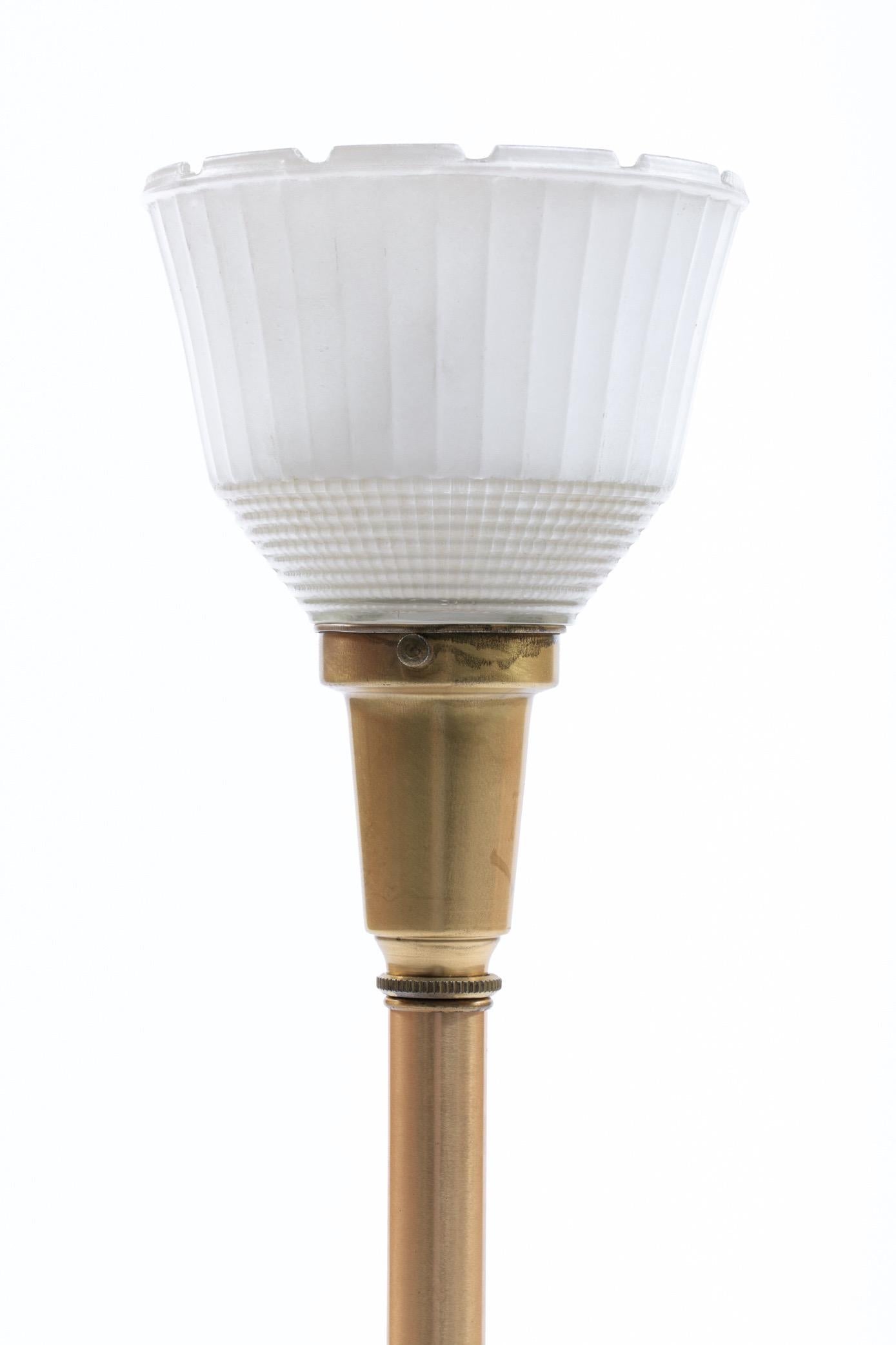 Feldman White Capiz Shell and Brass Table Lamp, circa 1960