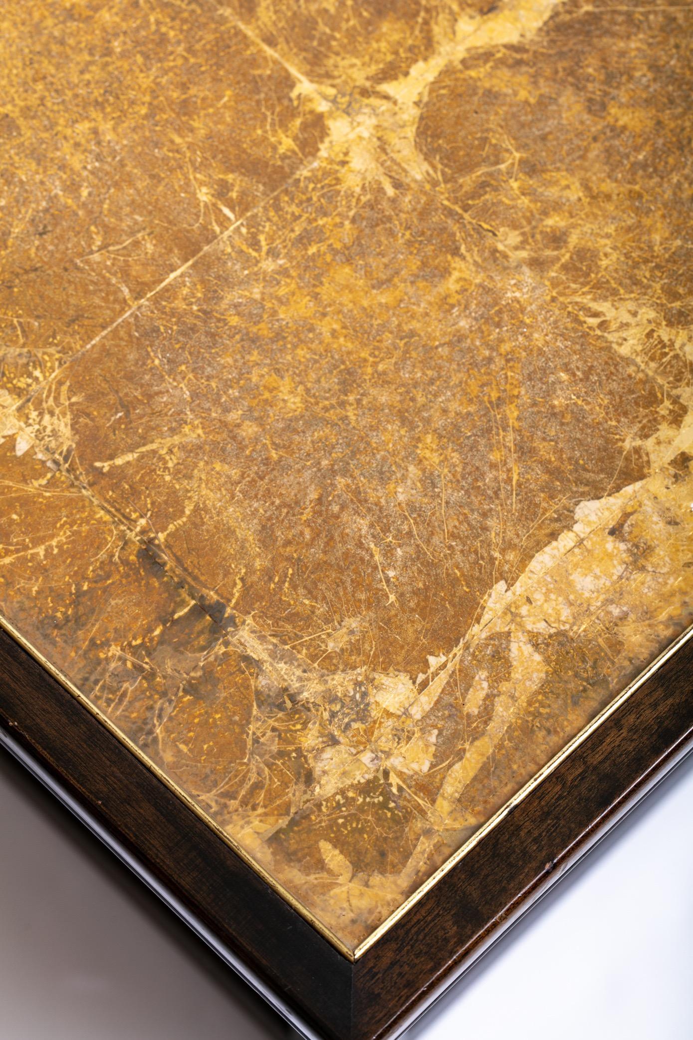 Widdicomb End Table with Églomisé Top and Resin Breeze Block Sides, circa 1960