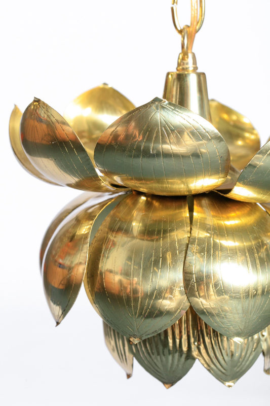 Feldman Triple Lotus Light Fixture Chandelier, circa 1960