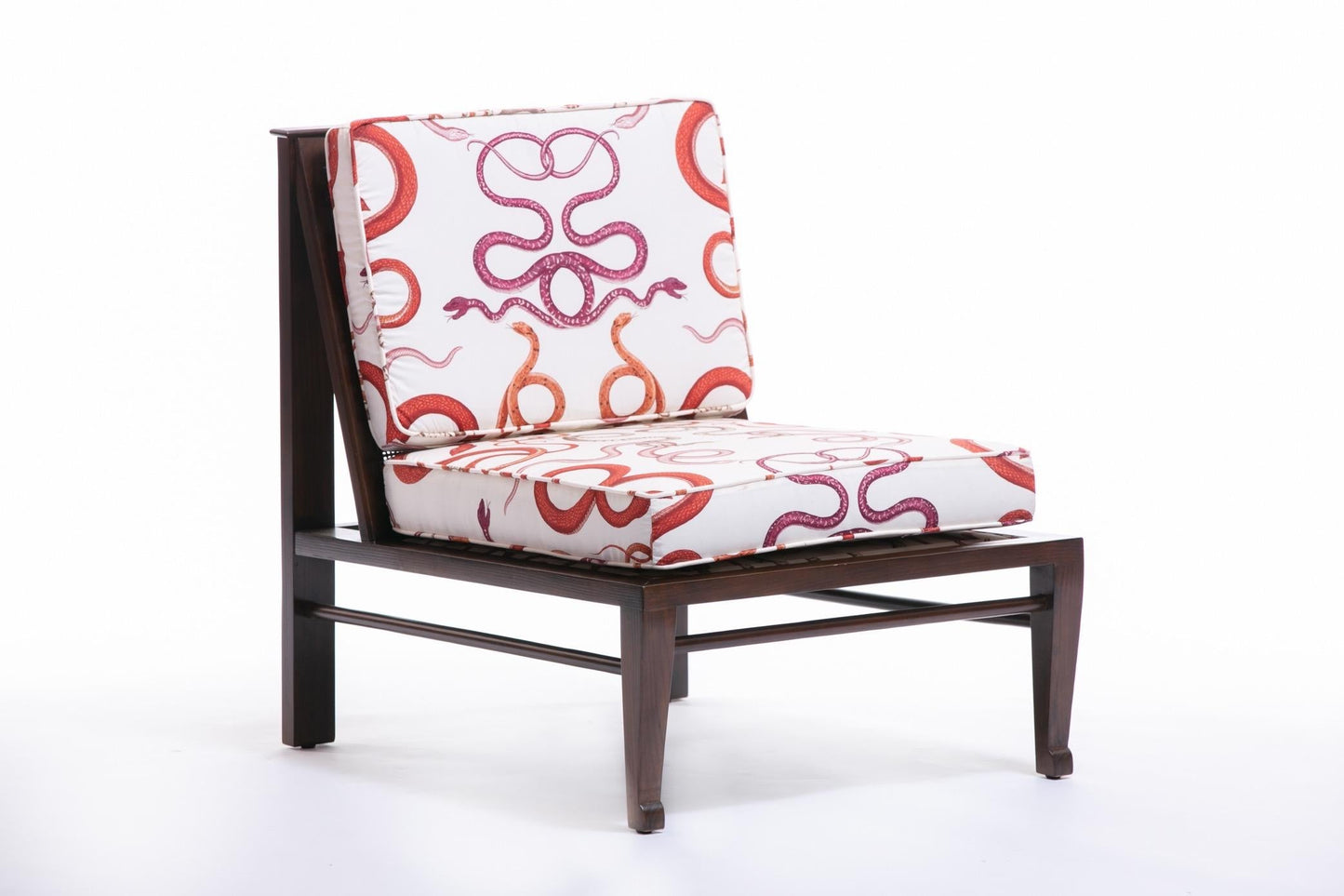 William Pahlmann Thebes Chairs with Snake Fabric, circa 1964