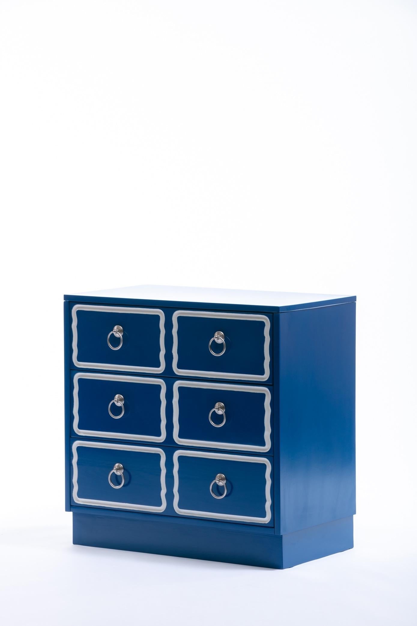 Dorothy Draper España Style Nightstands Customizable in Any Color, Pair