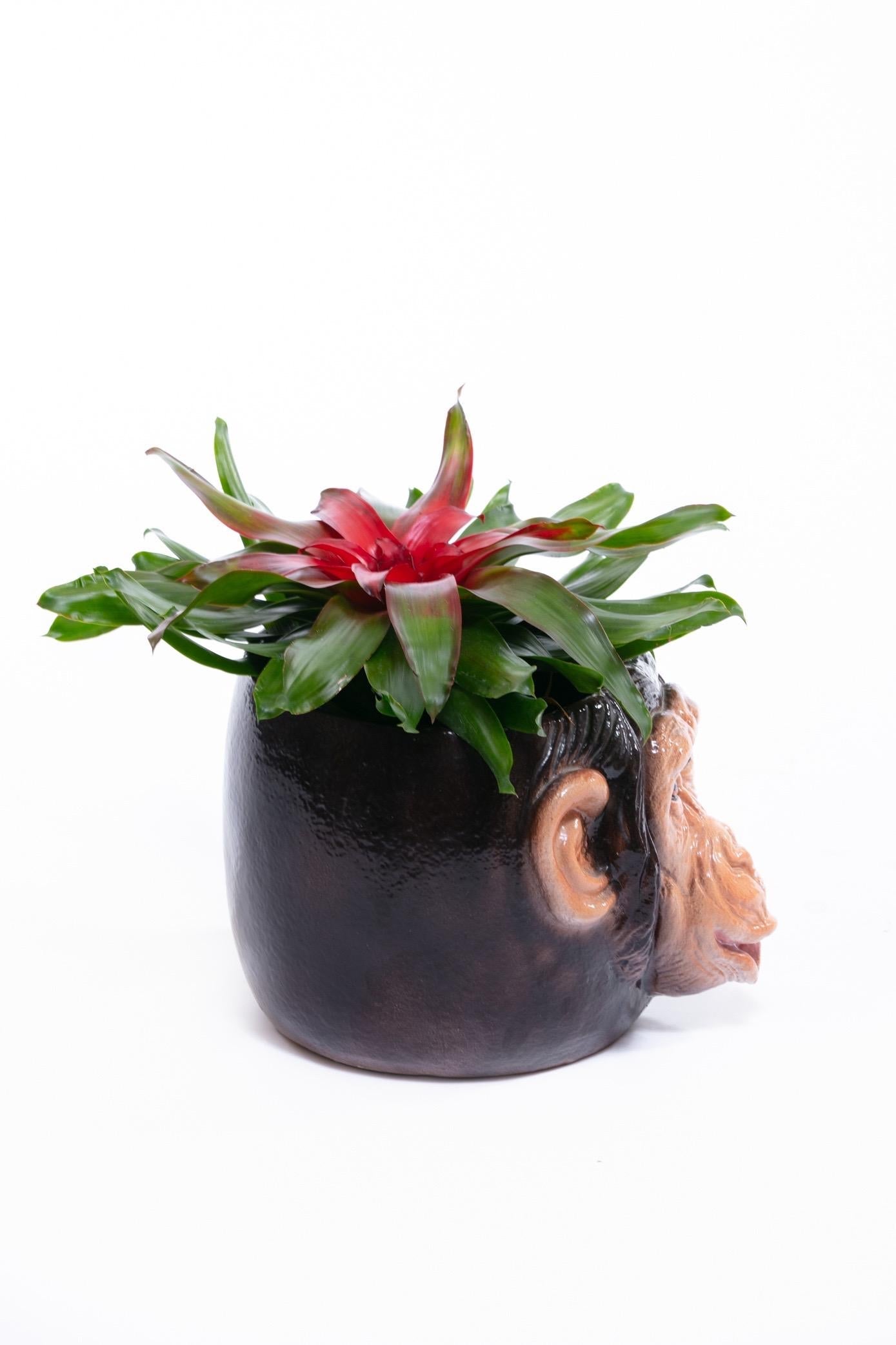 Italian Mid Century Hand Painted Chimpanzee Planter