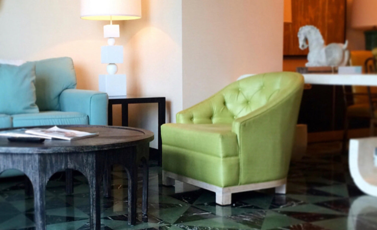 Pair of Hollywood Regency Club Chairs from the Viceroy Miami