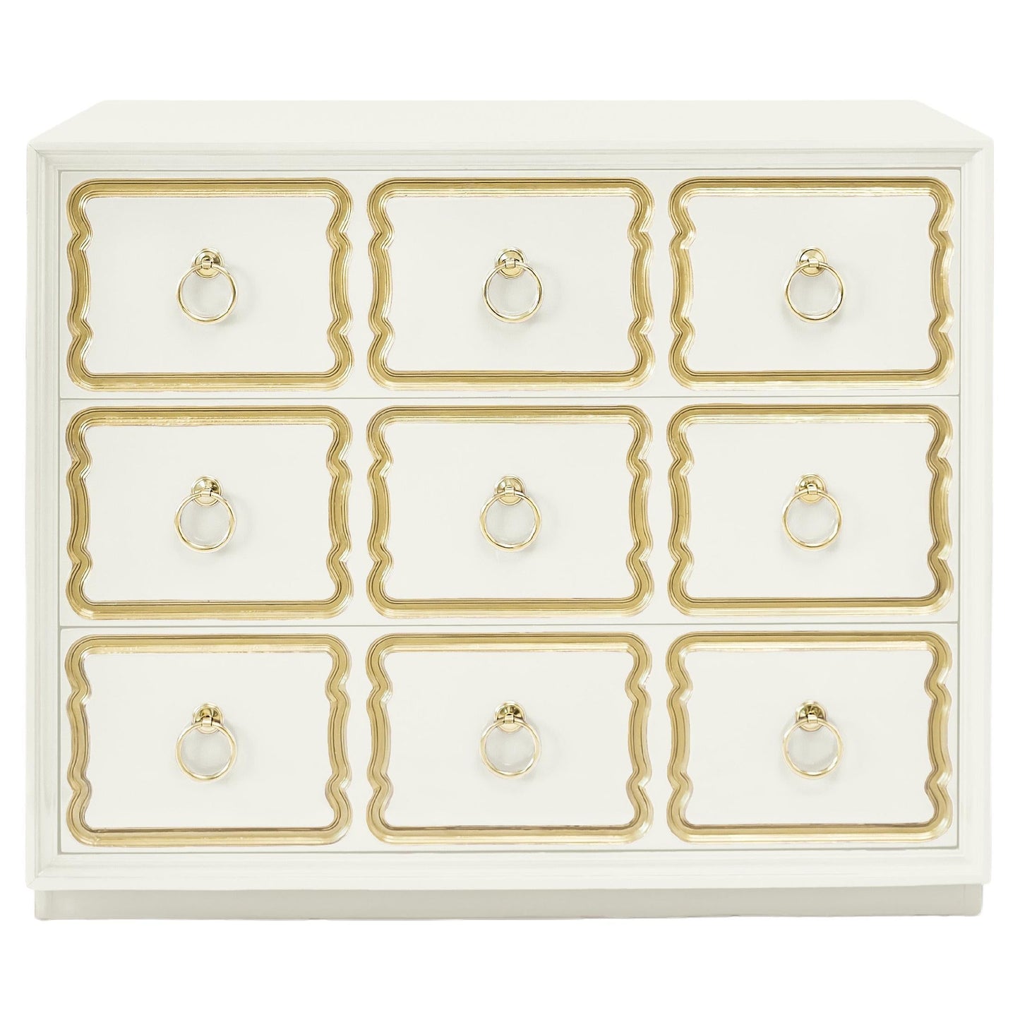 Authentic Dorothy Draper España Chest in Ivory White Chocolate, circa 1955