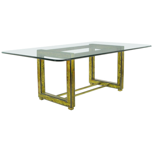 Bernhard Rohne for Mastercraft Mid-Century Modern Acid Etched Dining Table