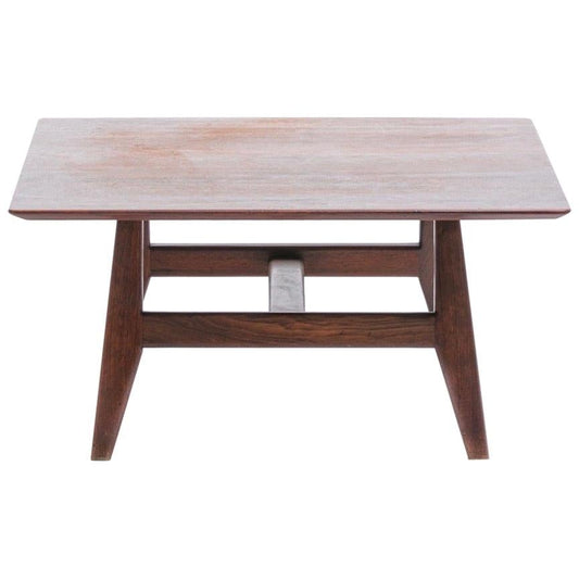 Early Jens Risom Low Profile Walnut Coffee Table, circa 1948