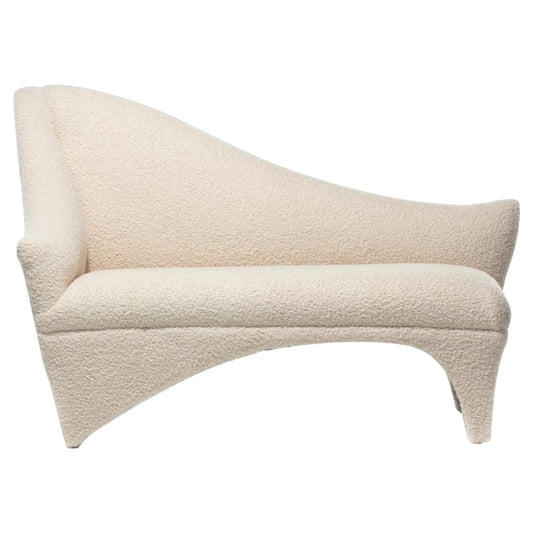 Vladimir Kagan A-Symmetric Settee in Ivory Bouclé by Directional, c. 1991